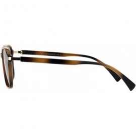 Rectangular Womens Rectangle Thin Horned Plastic Boyfriend Designer Sunglasses - Havana Brown - CY18L3O4LDS $11.89