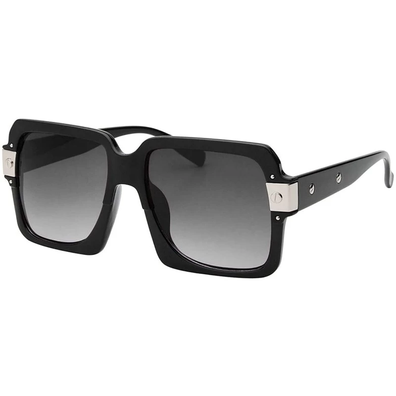 Square Street Fashion Thick Studded Rectangular Frame Sunglasses - CK18YY27GKI $12.92