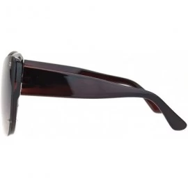 Shield Womens Exposed Edge Shield Butterfly Plastic Sunglasses - Brown Gradient Brown - CH18MGR3TKZ $15.10