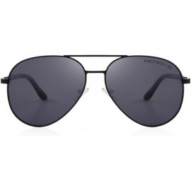 Goggle Classic Pilot Sunglasses Womens Polarized Mirror with Case - UV 400 Protection 62MM - Black - CM18KK32Z2H $14.16