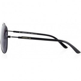 Goggle Classic Pilot Sunglasses Womens Polarized Mirror with Case - UV 400 Protection 62MM - Black - CM18KK32Z2H $14.16