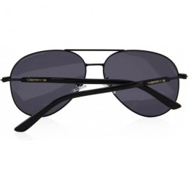 Goggle Classic Pilot Sunglasses Womens Polarized Mirror with Case - UV 400 Protection 62MM - Black - CM18KK32Z2H $14.16