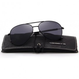 Goggle Classic Pilot Sunglasses Womens Polarized Mirror with Case - UV 400 Protection 62MM - Black - CM18KK32Z2H $14.16