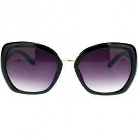 Butterfly Womens Rectangular Metal Bridge Butterfly Designer Fashion Sunglasses - Black - C311NV5OX1Z $20.65