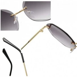 Rimless Sunglasses for Women Gradient Oversized Rimless Polygon Cutting Colorful Lens Fashion - Gradient Grey - CS1902U5WLC $...