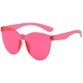 Sport 2020 New Unisex Oversized Square Candy Colors Glasses Rimless Frame Unisex Sunglasses - H - CL196SY9K7M $18.81