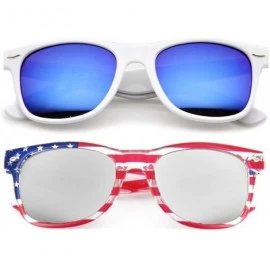 Oversized American Flag Retro Classic Sunglasses Glasses Box Set - Assorted - CT11MDH4UI3 $19.31