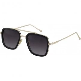 Oversized Retro Aviator Sunglasses Square Metal Frame for Men Women Spider Man Sunglasses - Gold - CM18WGDD23Z $11.37