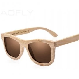 Aviator New Bamboo Sunglasses Men Polarized Sun Glasses For Women Brand C01Brown - C04red - CK18Y5W9WRO $60.01