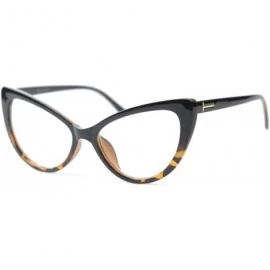Butterfly Womens Oversized Fashion Cat Eye Eyeglasses Frame Large Reading Glasses - Leopard - CJ12O8J1LME $10.59