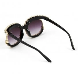 Square Fashion Big Frame Sunglasses Personality Tide Colorful Rhinestone Sunshade mirror - Multicoloured - C018WQEYRQT $18.06