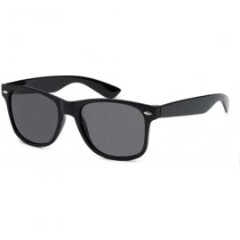 Rectangular Classic 80's Vintage Style Sunglasses Polarized or Standard Lens - Black Classic- Smoke - C318KEI08IG $16.48