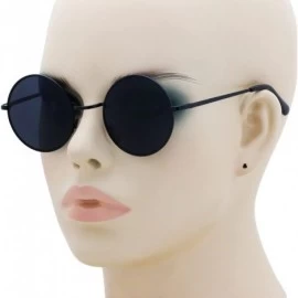 Round Round Circle Full Metal Frame Sunglasses for Women and Men Colorful Tinted Oceanic Lens John Lennon Glasses - CT18D44SG...