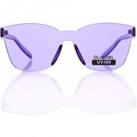 Oversized Oversized Sunglasses Transparent Eyeglasses - Purple - CZ18I26ATL2 $18.63