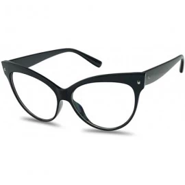 Cat Eye Vintage Black 50s Super Cat Eyes Oversized Non Prescription Clear Lens Glasses Sunglasses - C612EPF7BOZ $12.48