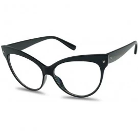 Cat Eye Vintage Black 50s Super Cat Eyes Oversized Non Prescription Clear Lens Glasses Sunglasses - C612EPF7BOZ $12.48
