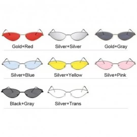 Goggle Cute Sexy Cat Eye Sunglasses Women Retro Small Red Cateye Sun Glasses Female Vintage Shades - Silversilver - CL198ZW7W...