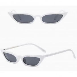 Square Fashion Sunglasses for Women Vintage Cat Eye Shades Sun Glasses UV 400 Lens Protection Goggles (White) - White - C4190...