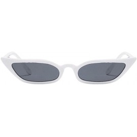 Square Fashion Sunglasses for Women Vintage Cat Eye Shades Sun Glasses UV 400 Lens Protection Goggles (White) - White - C4190...