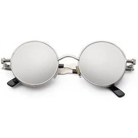 Goggle Steampunk Retro Round Frame Screws Spring Legs Inventor Sunglasses - CX11N7TOOAT $17.41