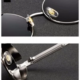 Goggle Steampunk Retro Round Frame Screws Spring Legs Inventor Sunglasses - CX11N7TOOAT $17.41