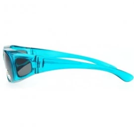 Rectangular Polarized 55mm Rectangular Fit Over Plastic Sunglasses - Teal - CS12NA7ZHQ9 $13.96
