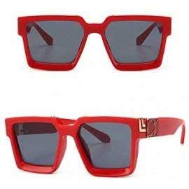 Shield Fashion Luxury Brand Designer Oversized Square Sunglasses Men Women Vintage Shield Cool UV400 Sun Glasses - C4 - CN197...
