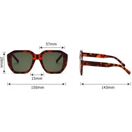 Square 2019 new personality fashion square bean flower fashion retro net red street shot sunglasses UV400 - Leopard - CQ18M8I...