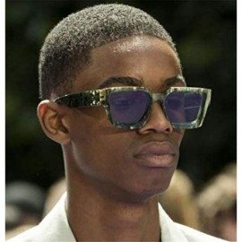 Shield Fashion Luxury Brand Designer Oversized Square Sunglasses Men Women Vintage Shield Cool UV400 Sun Glasses - C4 - CN197...