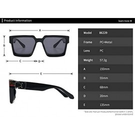 Shield Fashion Luxury Brand Designer Oversized Square Sunglasses Men Women Vintage Shield Cool UV400 Sun Glasses - C4 - CN197...