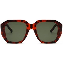 Square 2019 new personality fashion square bean flower fashion retro net red street shot sunglasses UV400 - Leopard - CQ18M8I...