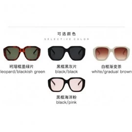 Square 2019 new personality fashion square bean flower fashion retro net red street shot sunglasses UV400 - Leopard - CQ18M8I...