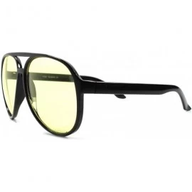 Oversized Classic Vintage Air Force Style Oversized Lens Driving Sunglasses - Black - CN1892ZT0UR $9.21