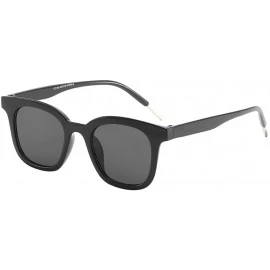 Oversized Vintage Sunglasses-Unisex Classic Polarized Lightweight Oversized Glasses - Black - CL18RU9E4WD $14.50