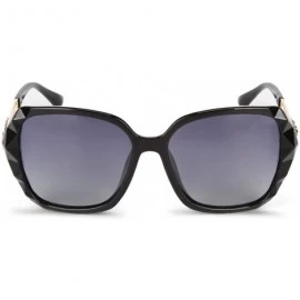 Square High-End Ladies Sunglasses Sunglasses Women's Fashion Polarized UV Protection - Black - CA1906398H0 $9.29