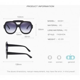 Wrap Fashion Neutral Round Big Frame Double Color Shades Sunglasses Integrated UV Glasses - A - CD18TQY79DU $8.47