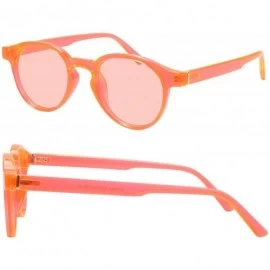 Round UV Blocking Protection Glasses Men's and Women's Vintage Full Frame Sunglasses - Orange - CJ18R09ZN0N $8.04