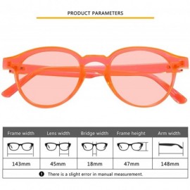 Round UV Blocking Protection Glasses Men's and Women's Vintage Full Frame Sunglasses - Orange - CJ18R09ZN0N $8.04