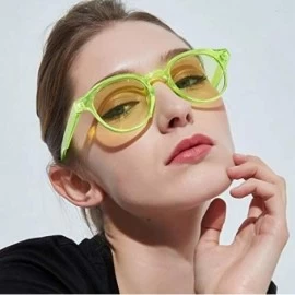 Round UV Blocking Protection Glasses Men's and Women's Vintage Full Frame Sunglasses - Orange - CJ18R09ZN0N $8.04