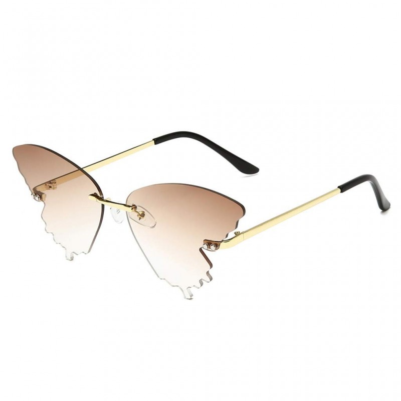 Wrap Sunglasses - Summer New Butterfly Sunglasses Gradient Butterfly Shape Frame - F - CJ19063GNRK $19.06
