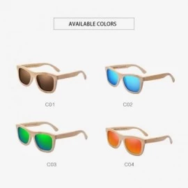 Aviator New Bamboo Sunglasses Men Polarized Sun Glasses For Women Brand C01Brown - C04red - CK18Y5W9WRO $39.74