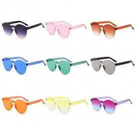 Round Unisex Fashion Candy Colors Round Outdoor Sunglasses Sunglasses - Light Pink - C81903ESA8G $14.53