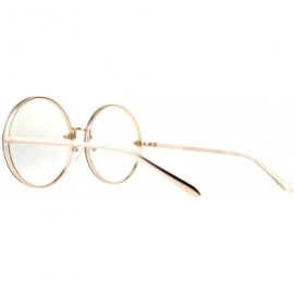 Oversized Super Oversized Round Circle Clear Lens Glasses Unique Rims Behind Lens - Gold - CA1875OIXHD $9.90