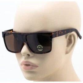 Aviator Oversize Aviator POLARIZED Sunglasses Flat Top Square Vintage Retro Fashion Men Women - Tortoise - CX186NWE9TE $7.64