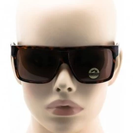 Aviator Oversize Aviator POLARIZED Sunglasses Flat Top Square Vintage Retro Fashion Men Women - Tortoise - CX186NWE9TE $7.64
