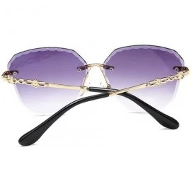 Aviator Women's fashion sunglasses - frameless fashion sunglasses ladies fox head multicolor sunglasses - E - C518RNU4LUQ $41.38
