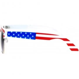 Wayfarer Mirror Lens Patriotic USA Flag Print Half Rim Sunglasses - Solid Smoke - CP12HVJR48F $7.75