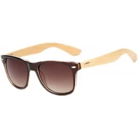 Wayfarer Prevent Radiation Classic Bamboo Wood Sunglasses - Brown - CF17XXKAOQW $10.45