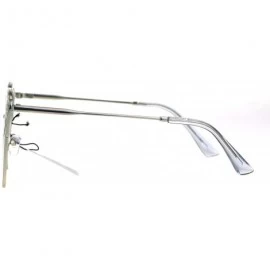 Cat Eye Womens Large Cat Eye Half Rim Clear Lens Fashion Glasses - Clear Silver - CO183R4SMYZ $23.69