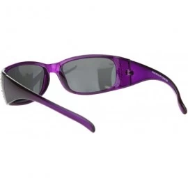 Rectangular TAC Polarized Lens Sunglasses Womens Rhinestones Wrap Rectangular UV 400 - Purple (Black) - C4196747W8X $12.79